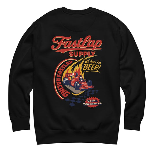 FastLap Supply We Race For Beer Premium Sweatshirt - FastLap Supply