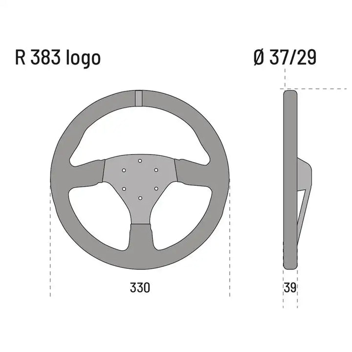 Sparco R-383 Logo Steering Wheel - Suede