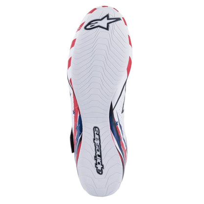 Alpinestars Supermono v2 Liberty Racing Shoes (Size: 12, White/Red/Blue) - FastLap Supply