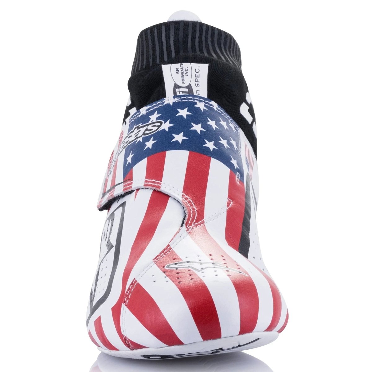 Alpinestars Supermono v2 Liberty Racing Shoes (Size: 12, White/Red/Blue) - FastLap Supply