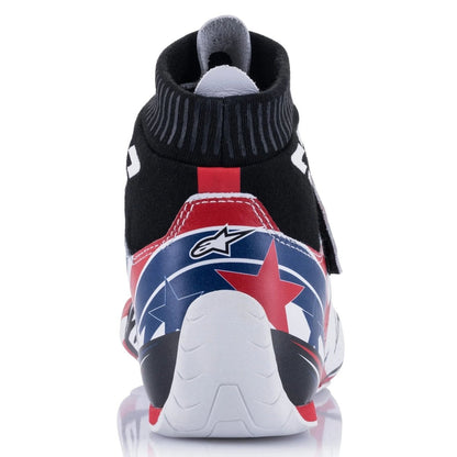 Alpinestars Supermono v2 Liberty Racing Shoes (Size: 12, White/Red/Blue) - FastLap Supply