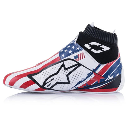 Alpinestars Supermono v2 Liberty Racing Shoes (Size: 12, White/Red/Blue) - FastLap Supply
