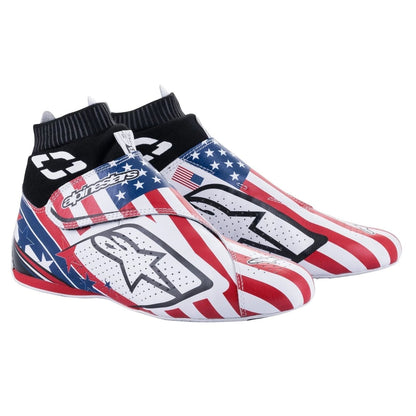 Alpinestars Supermono v2 Liberty Racing Shoes (Size: 12, White/Red/Blue) - FastLap Supply