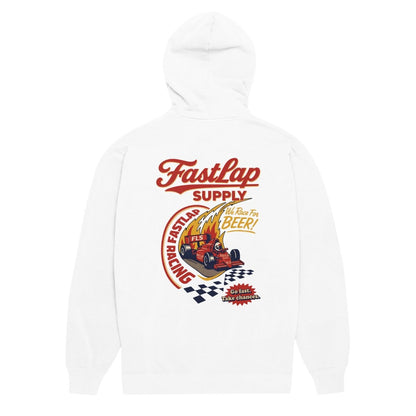 FastLap Supply We Race For Beer Garment-Dyed Hoodie - FastLap Supply