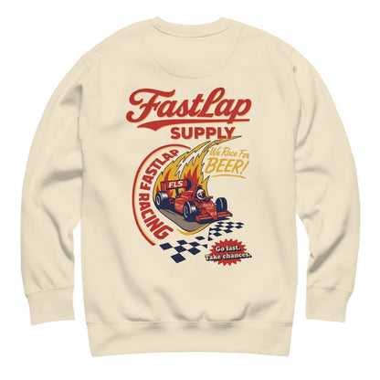FastLap Supply We Race For Beer Premium Sweatshirt - FastLap Supply