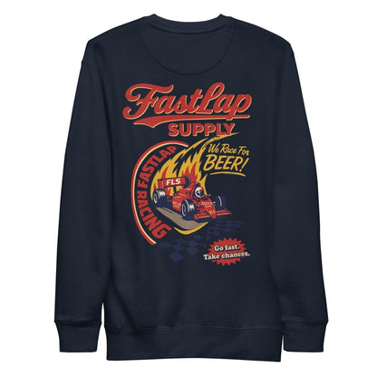 FastLap Supply We Race For Beer Premium Sweatshirt - FastLap Supply