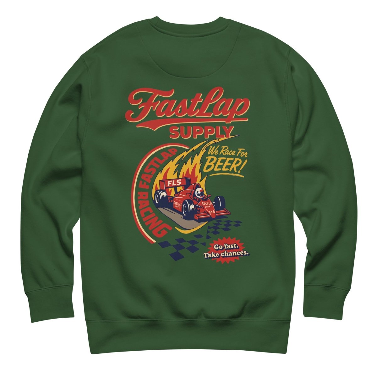 FastLap Supply We Race For Beer Premium Sweatshirt - FastLap Supply