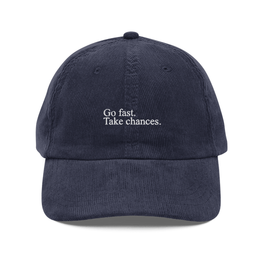 Go Fast. Take Chances. - Corduroy Throwback Hat - FastLap Supply