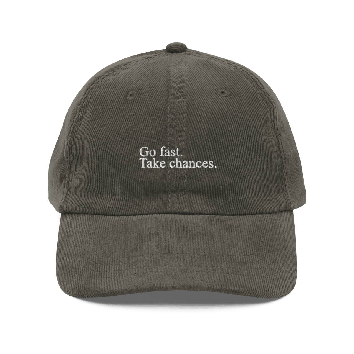 Go Fast. Take Chances. - Corduroy Throwback Hat - FastLap Supply