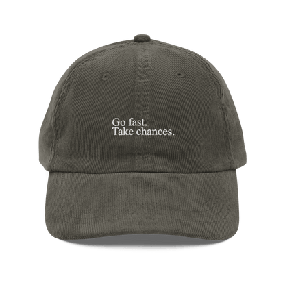 Go Fast. Take Chances. - Corduroy Throwback Hat - FastLap Supply