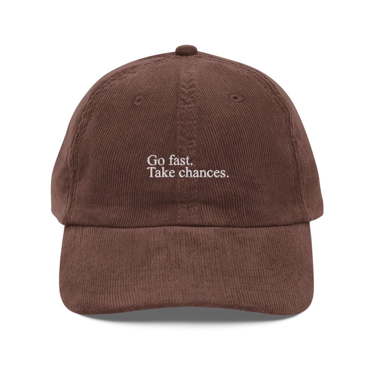 Go Fast. Take Chances. - Corduroy Throwback Hat - FastLap Supply
