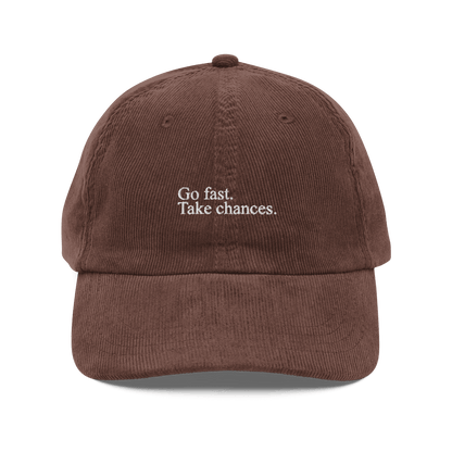 Go Fast. Take Chances. - Corduroy Throwback Hat - FastLap Supply