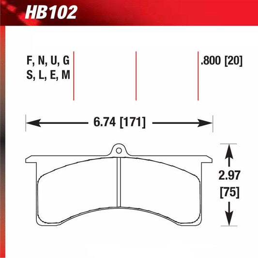 Hawk HB102E.800 Racing Pad - Blue Compound - FastLap Supply