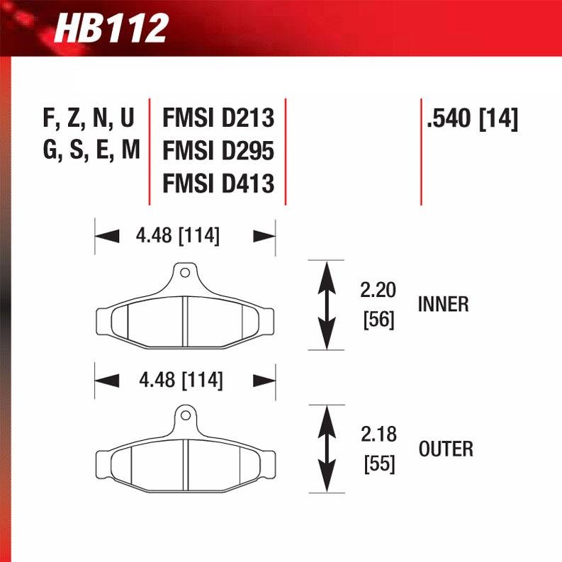 Hawk HB112E.540 Racing Pad - Blue Compound - FastLap Supply