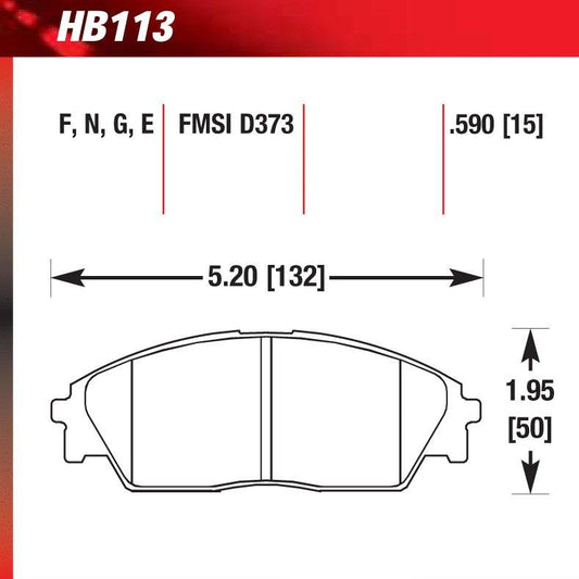 Hawk HB113E.590 Racing Pad - Blue Compound - FastLap Supply