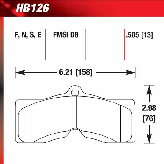 Hawk HB126E.505 Racing Pad - Blue Compound - FastLap Supply