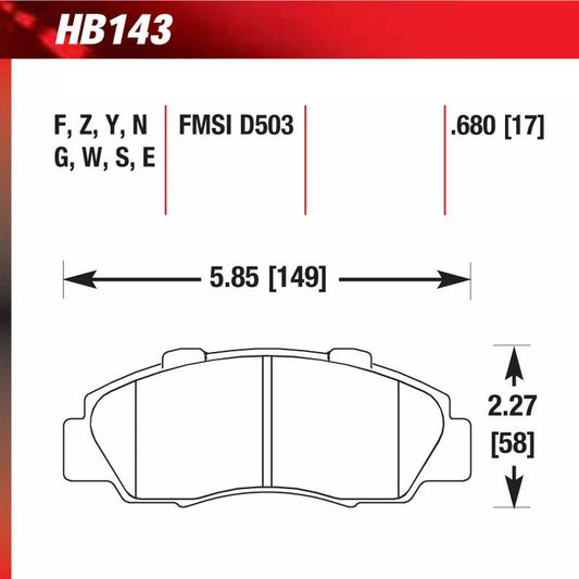 Hawk HB143E.680 Racing Pad - Blue Compound - FastLap Supply