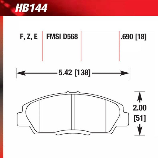 Hawk HB144E.690 Racing Pad - Blue Compound - FastLap Supply