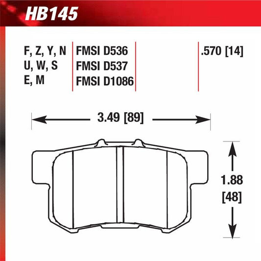 Hawk HB145S.570 Racing Pad - HT-10 Compound - FastLap Supply