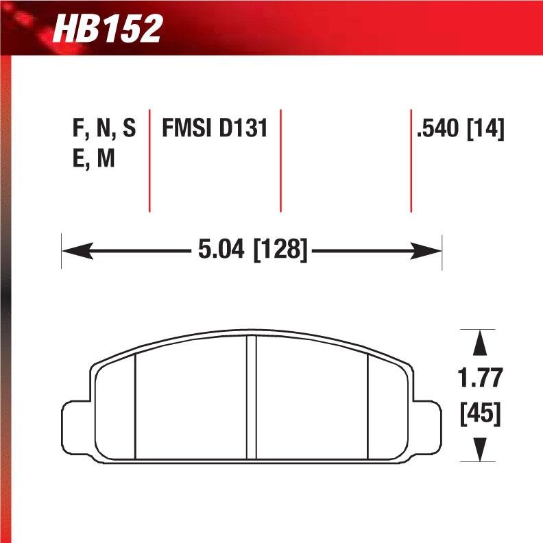 Hawk HB152M.540 Racing Pad - Black Compound - FastLap Supply