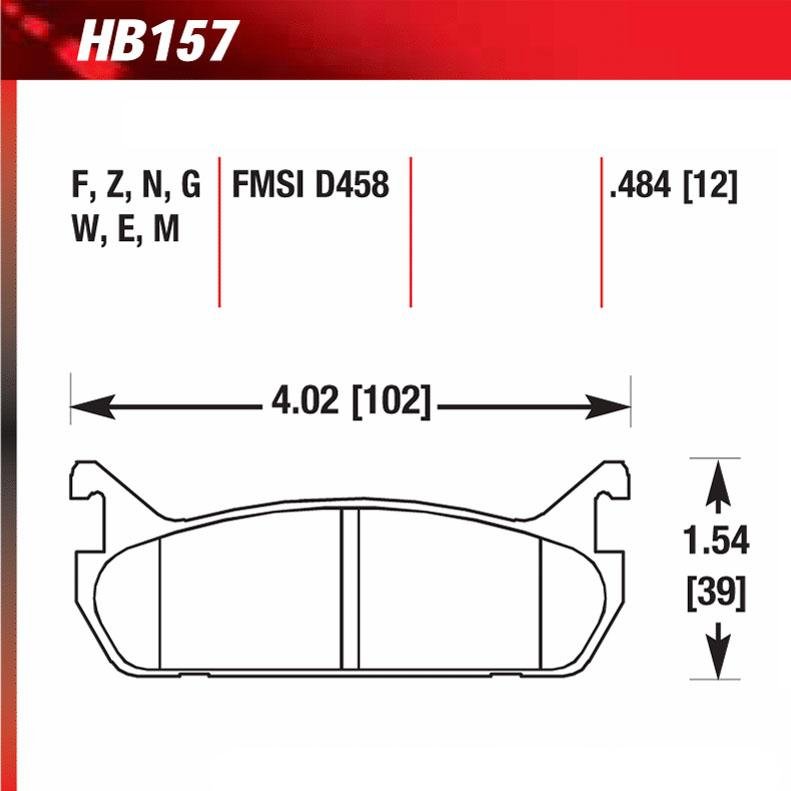 Hawk HB157M.484 Racing Pad - Black Compound - FastLap Supply