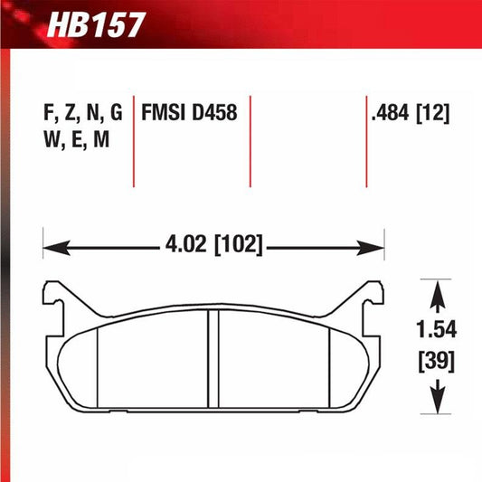 Hawk HB157M.484 Racing Pad - Black Compound - FastLap Supply
