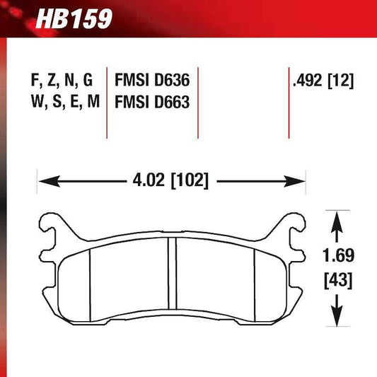 Hawk HB159S.492 Racing Pad - HT-10 Compound - FastLap Supply