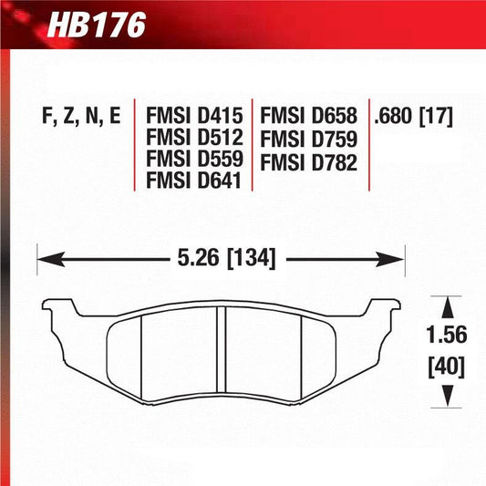 Hawk HB176E.680 Racing Pad - Blue Compound - FastLap Supply