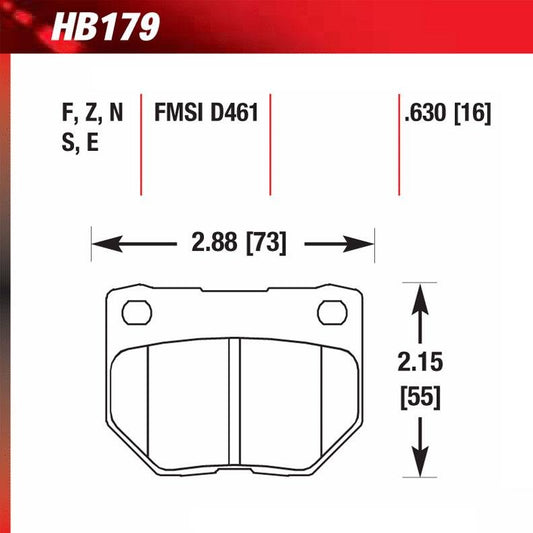 Hawk HB179W.630 Racing Pad - DTC-30 Compound - FastLap Supply