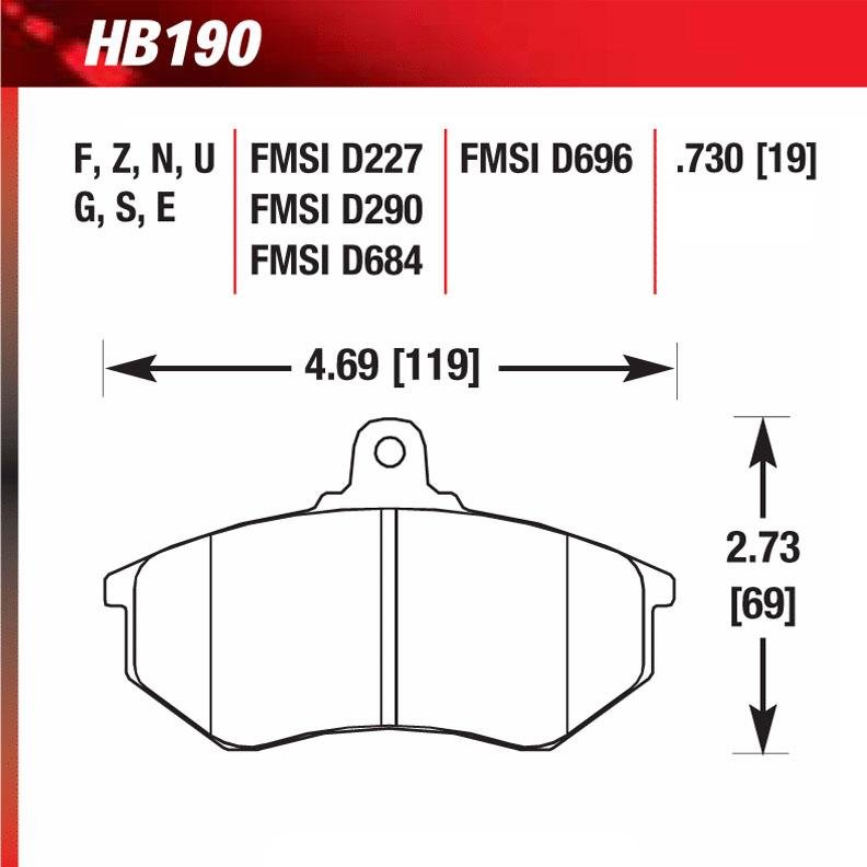 Hawk HB190S.730 Racing Pad - HT-10 Compound - FastLap Supply