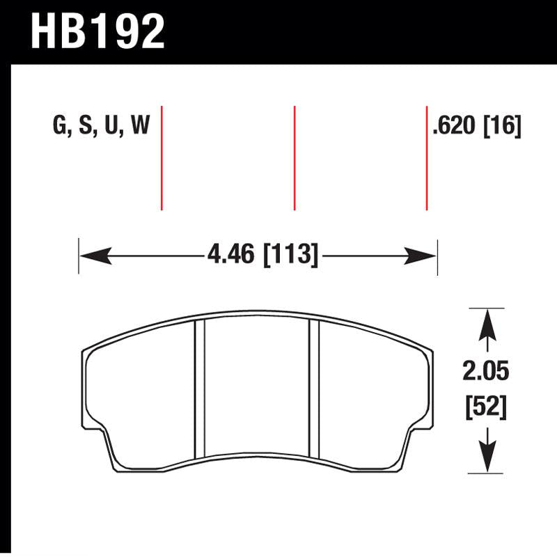 Hawk HB192U.620 Racing Pad - DTC-70 Compound - FastLap Supply
