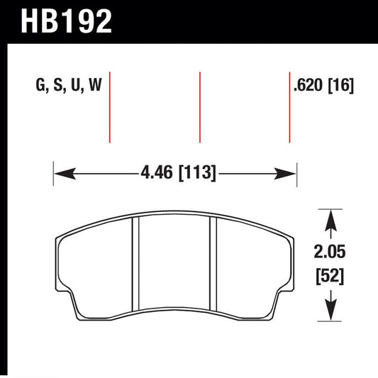 Hawk HB192U.620 Racing Pad - DTC-70 Compound - FastLap Supply