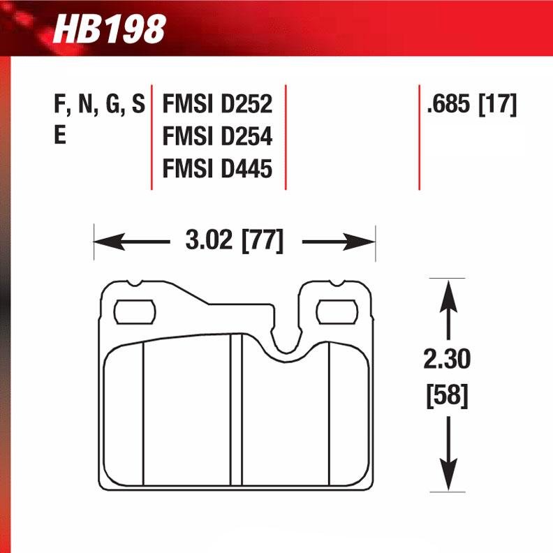 Hawk HB198S.685 Racing Pad - HT-10 Compound - FastLap Supply