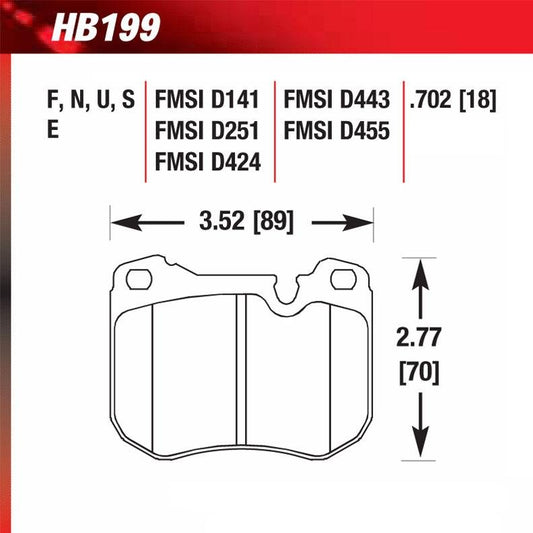 Hawk HB199F.702 Street Performance Pad - HPS Compound - FastLap Supply