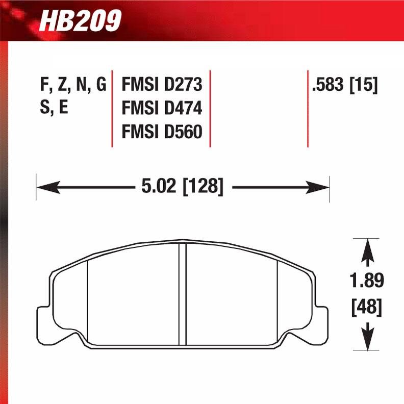 Hawk HB209E.583 Racing Pad - Blue Compound - FastLap Supply
