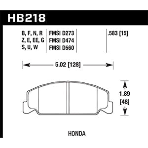 Hawk HB218B.583 Street Performance pad - HPS 5.0 Compound - FastLap Supply