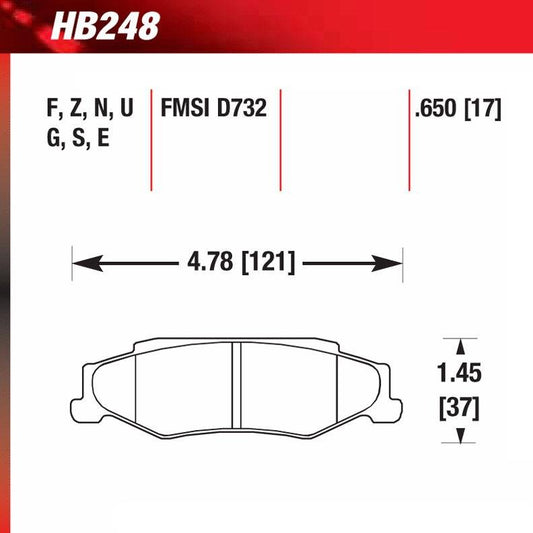 Hawk HB248G.650 Racing Pad - DTC-60 Compound - FastLap Supply