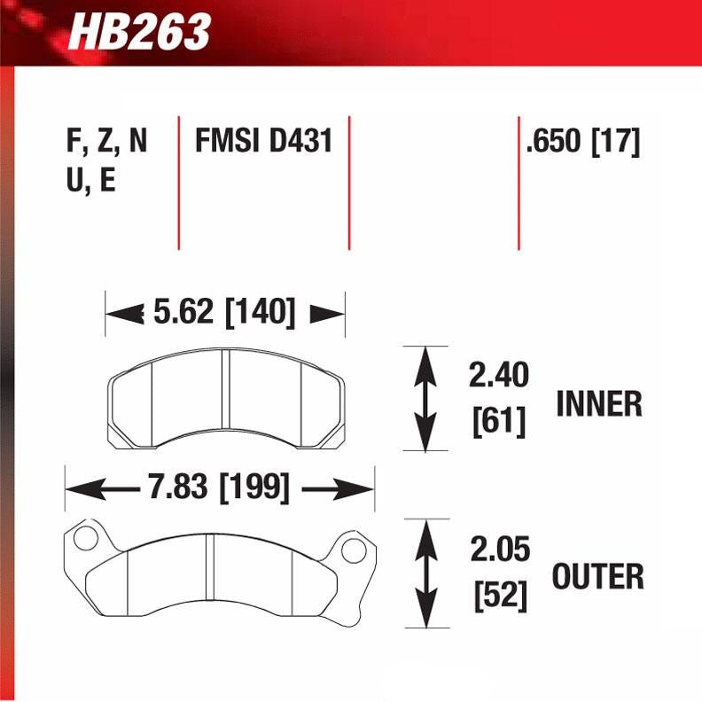 Hawk HB263F.650 Street Performance Pad - HPS Compound - FastLap Supply
