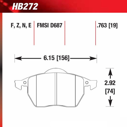 Hawk HB272F.763 Street Performance Pad - HPS Compound - FastLap Supply