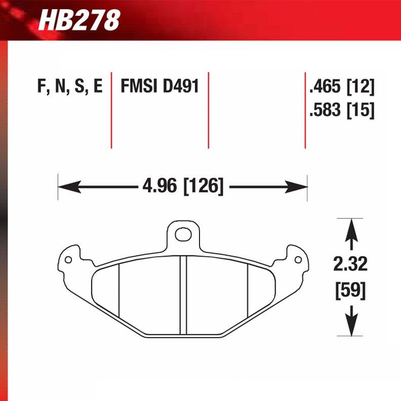 Hawk HB278F.465 Street Performance Pad - HPS Compound - FastLap Supply
