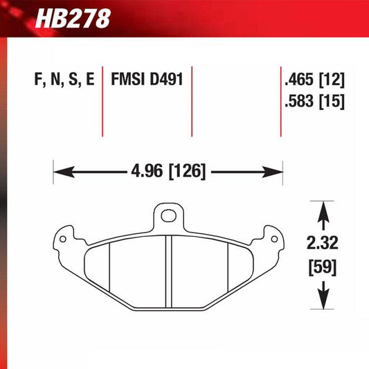 Hawk HB278S.465 Racing Pad - HT-10 Compound - FastLap Supply