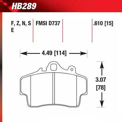 Hawk HB289N.610 Street Performance Pad - HP Plus Compound - FastLap Supply