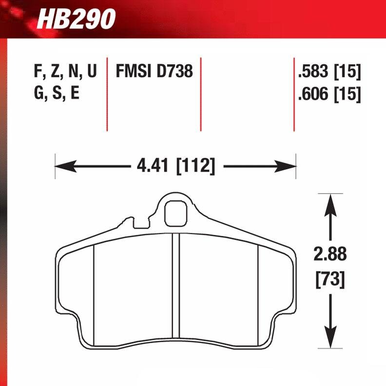 Hawk HB290G.583 Racing Pad - DTC-60 Compound - FastLap Supply