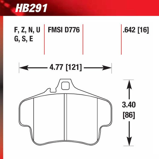 Hawk HB291E.642 Racing Pad - Blue Compound - FastLap Supply