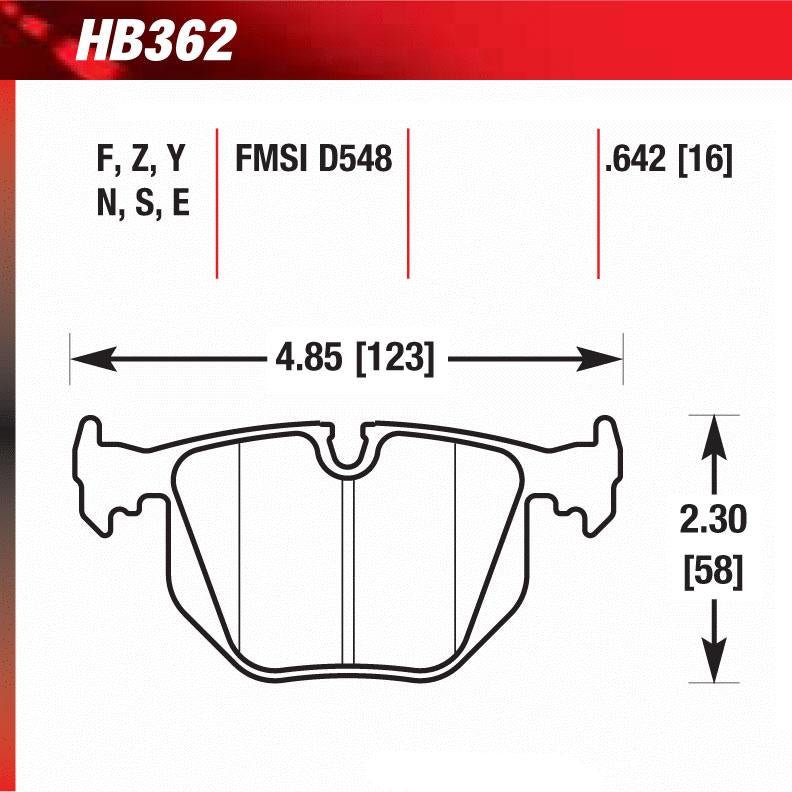 Hawk HB362S.642 Racing Pad - HT-10 Compound - FastLap Supply