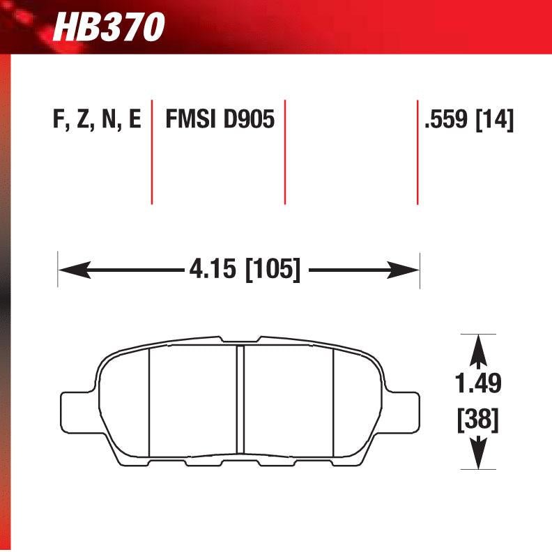 Hawk HB370E.559 Racing Pad - Blue Compound - FastLap Supply