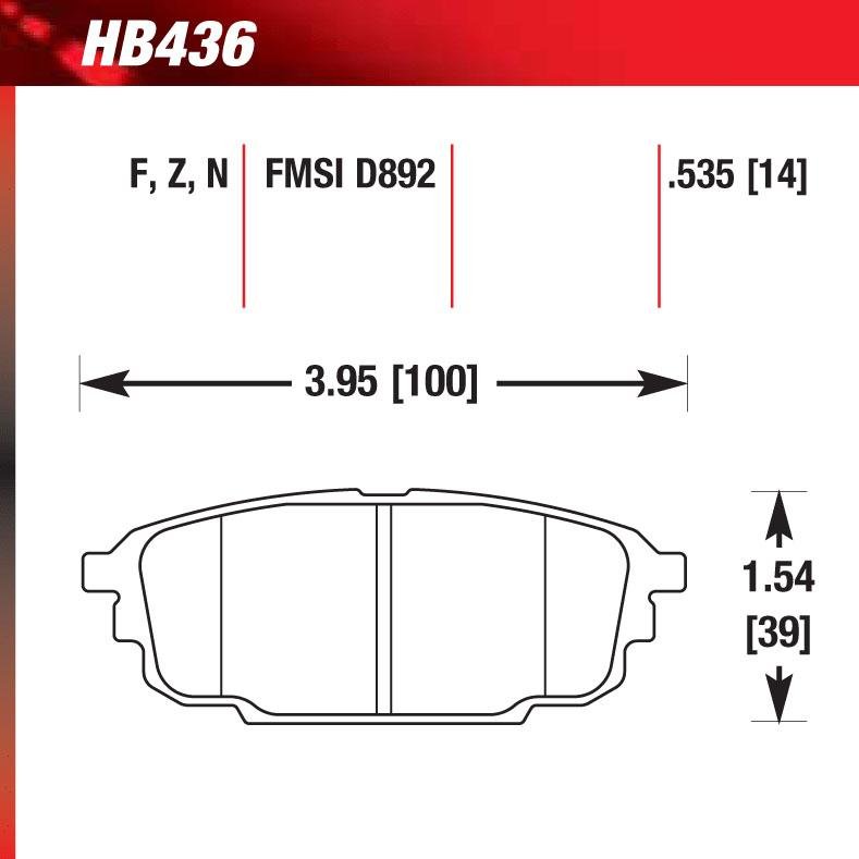 Hawk HB436F.535 Street Performance Pad - HPS Compound - FastLap Supply