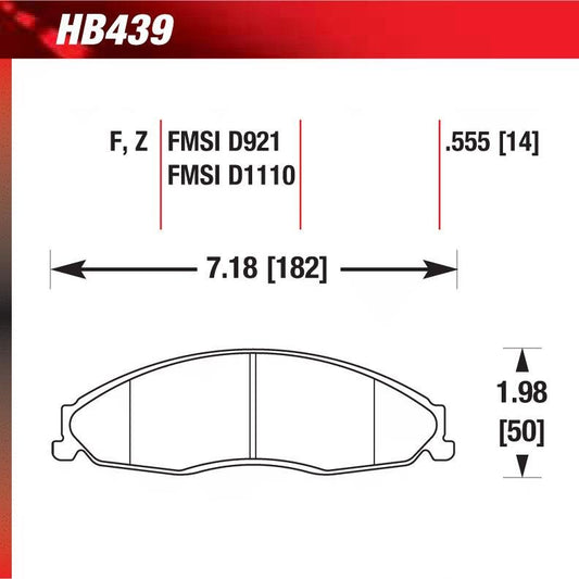 Hawk HB439Z.555 Performance Ceramic Street Pad - FastLap Supply