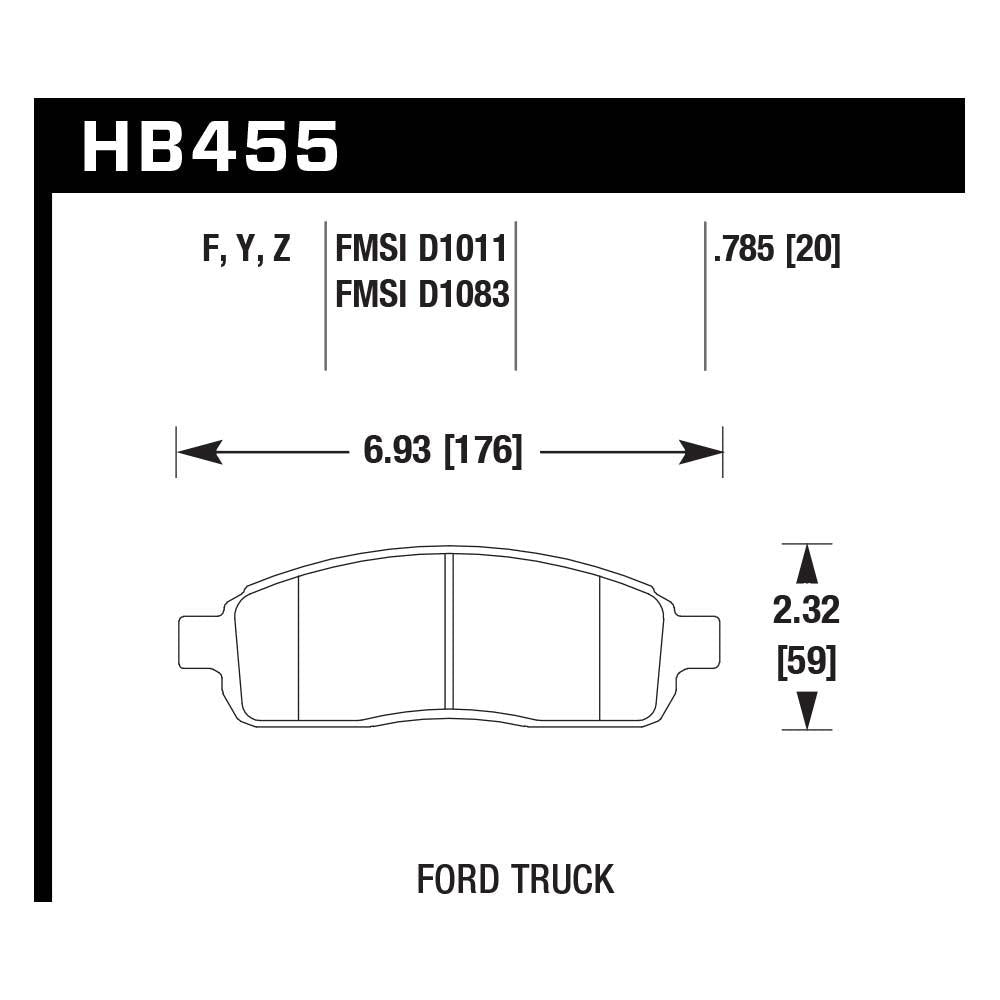Hawk HB455Y.785 LTS Truck/SUV Street Pad - FastLap Supply