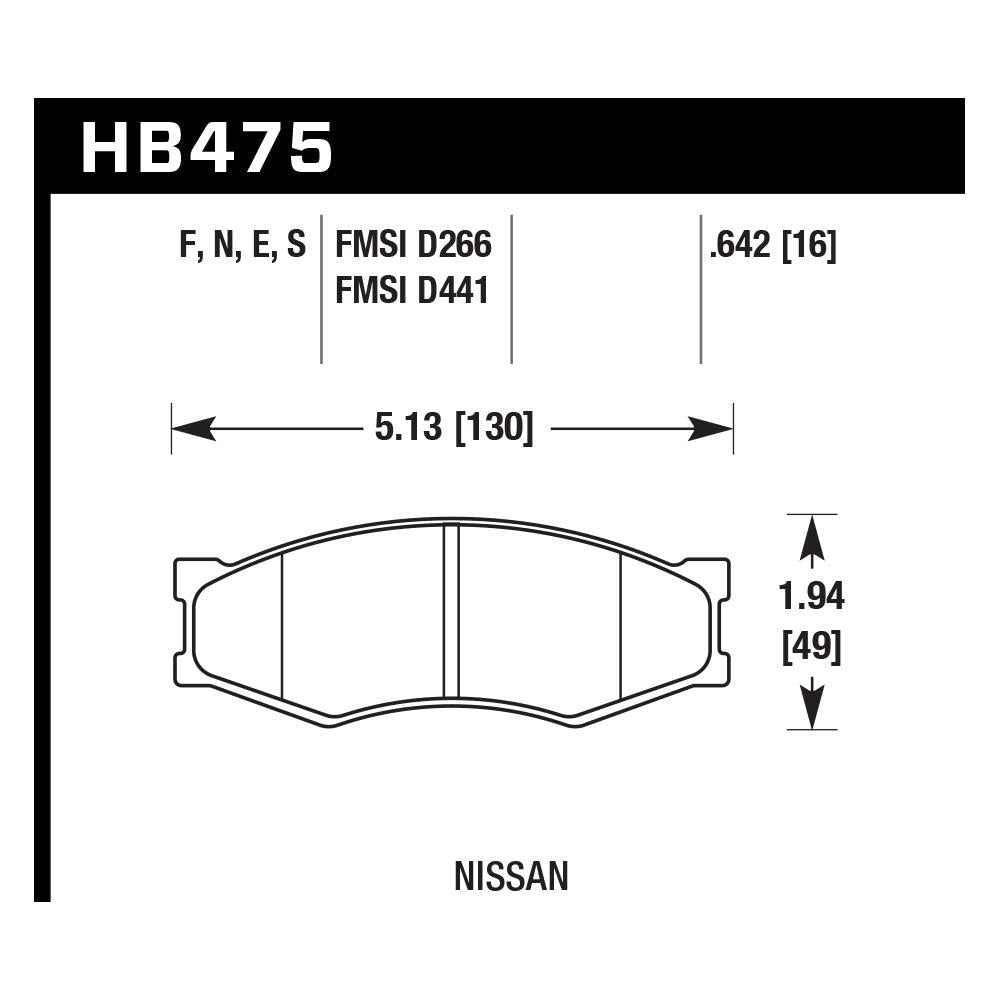 Hawk HB475E.642 Racing Pad - Blue Compound - FastLap Supply